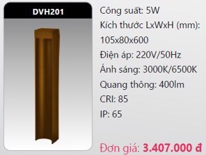 Đèn led trụ sân vườn Duhal DVH201 - 5W