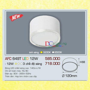 Đèn lon nổi led  AFC 649T 12W 1C