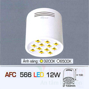 Đèn lon ốp trần nổi Anfaco AFC-566-12W