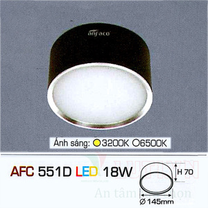 Đèn lon ốp trần nổi Anfaco AFC-551D-18W