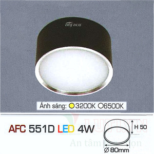 Đèn lon ốp trần nổi Anfaco AFC-551D-4W