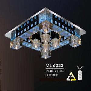 Đèn mâm áp trần led vuông Ø480mm ML6023