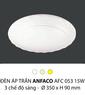 Đèn mâm ốp trần led Anfaco AFC-053-15W-3CĐ