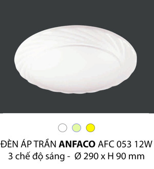 Đèn mâm ốp trần led Anfaco AFC-053-12W-3CĐ