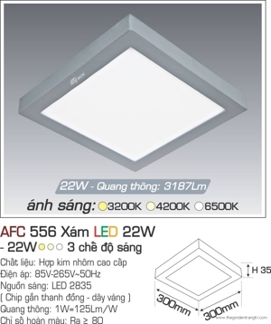 Đèn ốp trần cao cấp 3 chế độ Anfaco AFC 556X 22W 3C