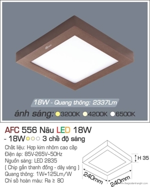 Đèn ốp trần cao cấp Anfaco AFC 556N 18W 1C