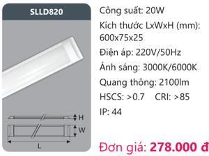 Đèn ốp trần led chụp mica Duhal SLLD820 20w