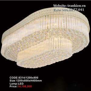 Đèn ốp trần pha lê trang trí phòng khách 8314