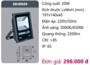 Đèn pha led 20w SDJD020 Duhal