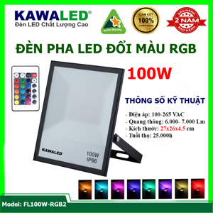 Đèn pha LED Kawaled FL100W-RGB2