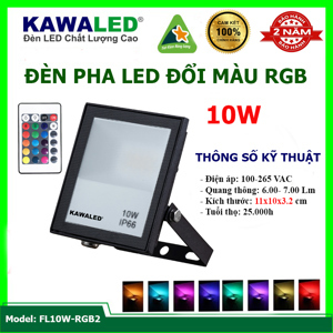 Đèn pha LED Kawaled FL10W-RGB2