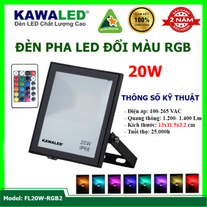 Đèn pha LED Kawaled FL20W-RGB2