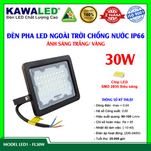 Đèn pha led mỏng đúc nguyên khối FL30W-T/V