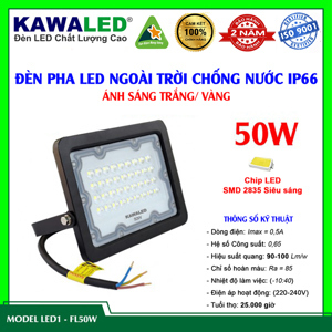 Đèn pha led mỏng đúc nguyên khối FL50W-T/V