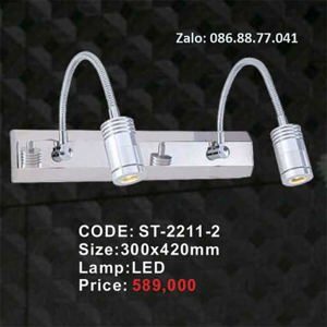 Đèn soi tranh soi gương inox cao cấp 2 bóng led ST-2211-2