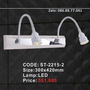 Đèn soi tranh soi gương thiết kế hiện đại 2 bóng led ST-2215-2