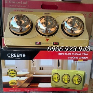 Đèn sưởi nhà tắm 3 bóng Creen CR-03B