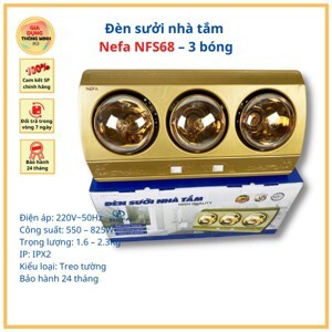 Đèn sưởi nhà tắm 3 bóng Nefa NFS68-3