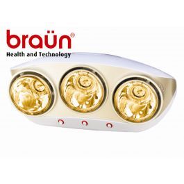 Đèn sưởi nhà tắm Braun BU03G (BU03-G) - 3 bóng vàng