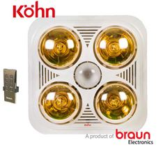 Đèn sưởi nhà tắm Braun BU04R - 4 bóng âm trần + điều khiển