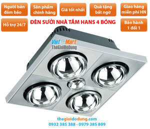 Đèn sưởi nhà tắm Hans H4B110 - 4 bóng