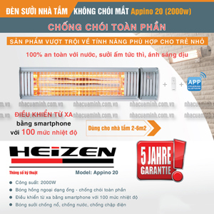 Đèn sưởi nhà tắm Heizen APPINNO20 (APPINNO 20) 2000W