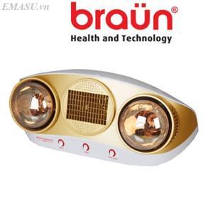 Đèn sưởi nhà tắm Kohn Braun KU02PG - 2 bóng vàng, có quạt