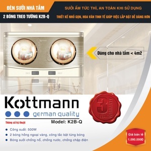 Đèn sưởi nhà tắm Kottmann K2B-Q - 2 bóng