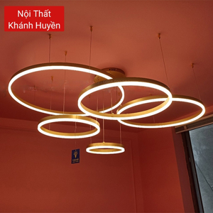 Đèn thả 5 vòng luxury gold