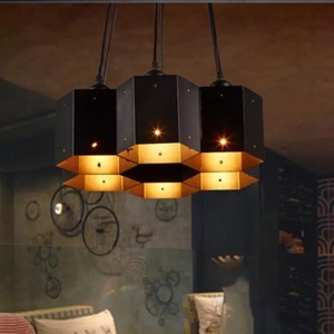 Đèn thả hình tổ ong đen DTKWX-106