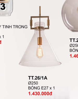 Đèn thả thủy tinh TT26-1A