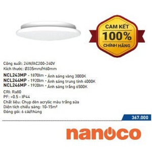 Đèn trần LED chống ẩm NCL243MP