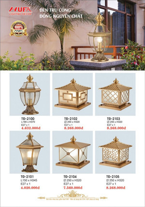 Đèn trụ cổng vuông TĐ 2102
