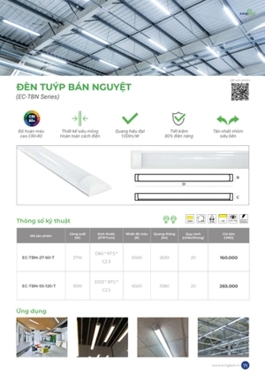 Đèn tuýp bán nguyệt Kingeco EC-TBN-27