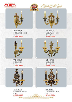 Đèn vách đồng VĐ 9202/1