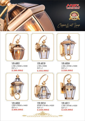 Đèn vách đồng VĐ6011