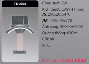 Đèn vách năng lượng mặt trời TNL008