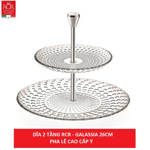 Dĩa 2 tầng pha lê Ý RCR Galassia 26cm