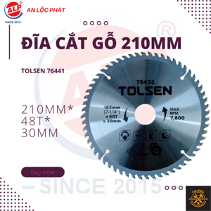 Đĩa cắt gỗ 48 răng 210mm Tolsen 76441