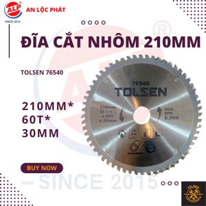 Đĩa cắt gỗ 60 răng 210mm Tolsen 76540