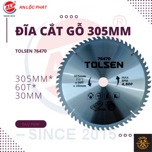 Đĩa cắt gỗ 60 răng 305mm Tolsen 76470