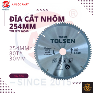 Đĩa cắt gỗ 80 răng 254mm Tolsen 76560