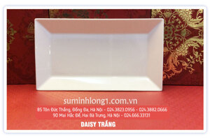 Đĩa chữ nhật Daisy trắng 25 x 17cm