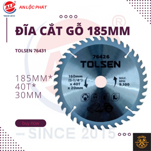 Đĩa cưa gỗ Tolsen 76431 185mm