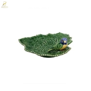 Đĩa lá chim sẻ xanh Bordallo Leaves - 19cm