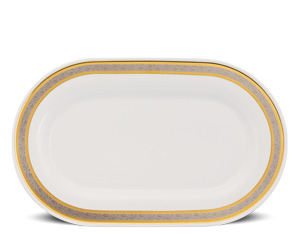 Dĩa oval 34 cm – Sago – Hoa Hồng