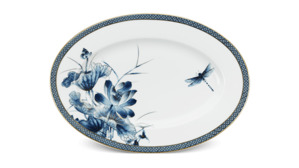 Dĩa oval 37cm Hoàng cung Sen Vàng