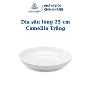 Dĩa sâu lòng Camellia trắng 25cm