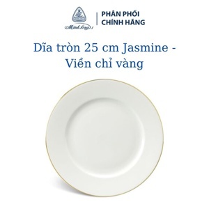 Dĩa tròn 25 cm – Jasmine IFP – Chỉ Vàng