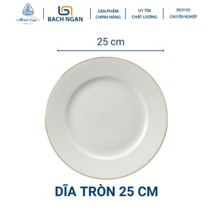 Dĩa tròn 25 cm – Jasmine IFP – Chỉ Vàng